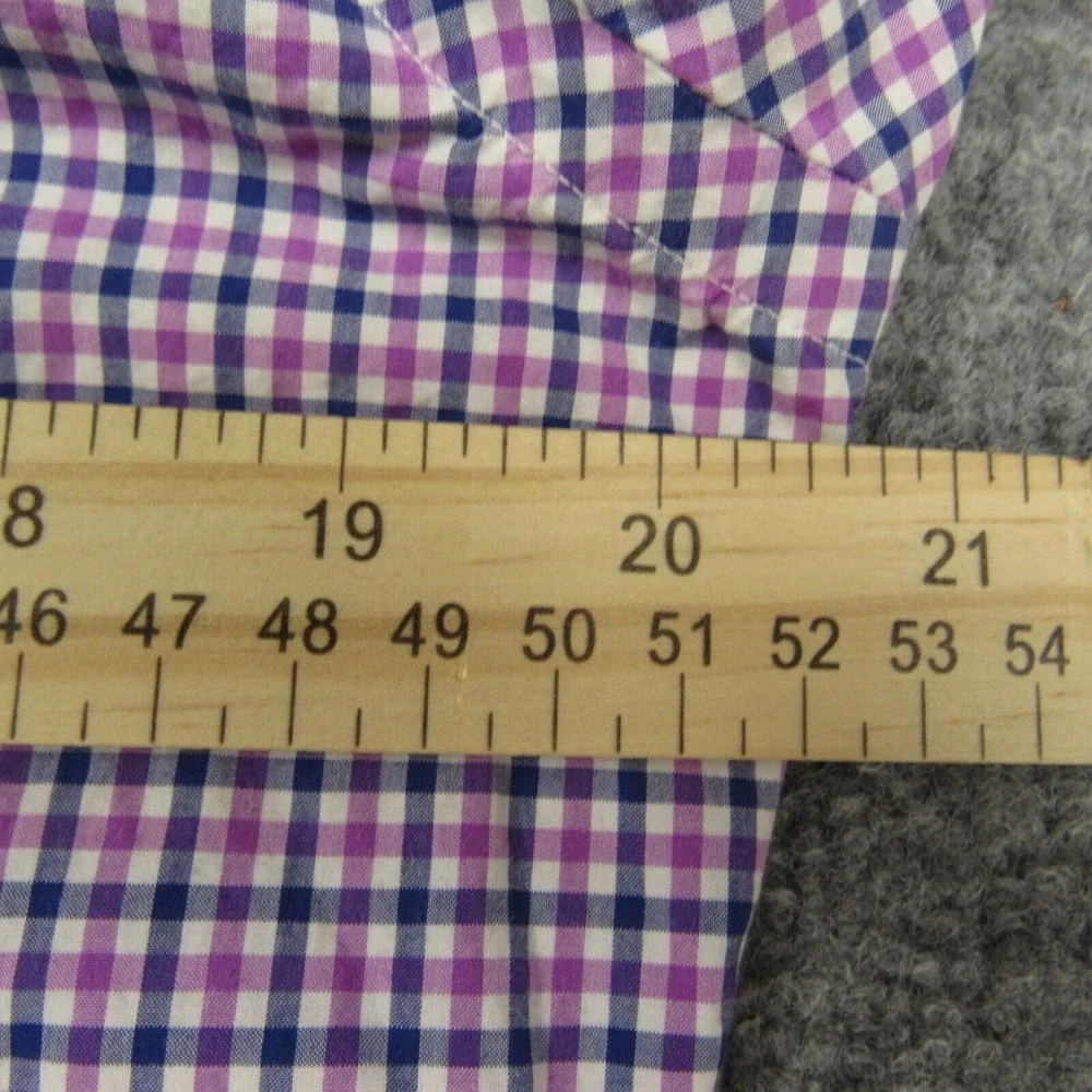Polo Ralph‎ Lauren Shirt Mens Small Gingham Check Purple Blue Button Down Preppy
